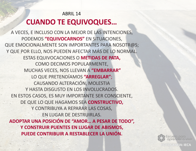 Cuando te equivoques...
